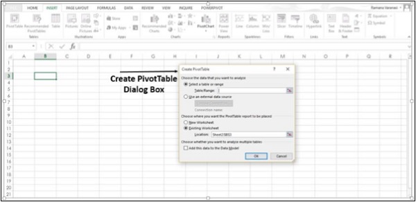 PivotTable Created Appears