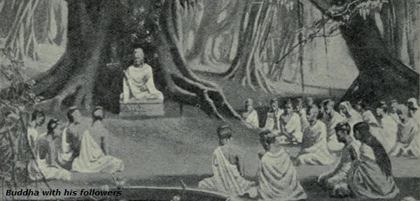 Buddha with his followers