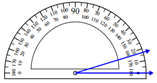 Measuring an angle with the protractor Worksheets Online Quiz 1.3