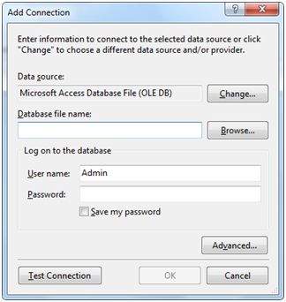 Connection with a database