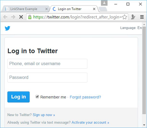 Log In To Twitter
