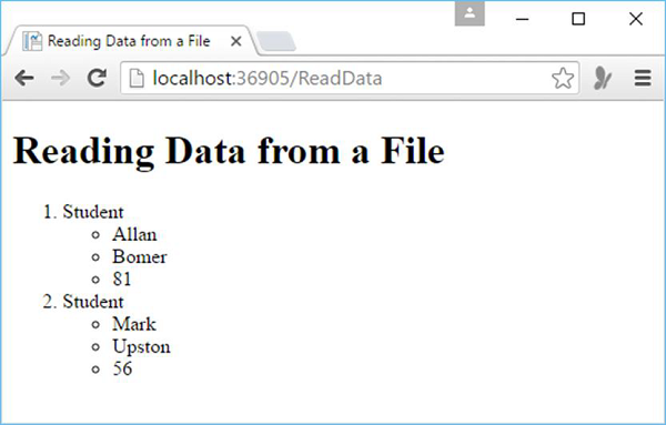 Reading Data File
