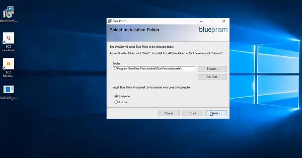 Blueprism Choose Installation Folder