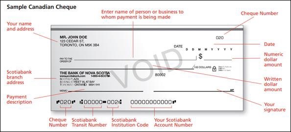 Sample Canadian Cheque