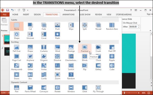 Transition Slide Timings