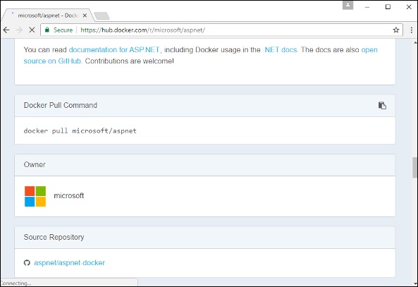 Docker Pull Command for ASPNET