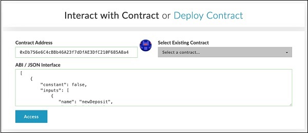 Interact with Contract Address