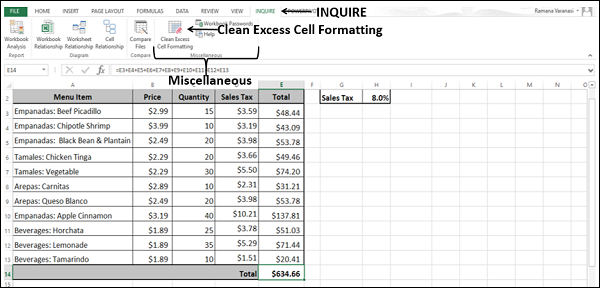 Cleaning Excess Cell Formatting