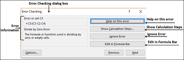 Error Checking Dialog Box
