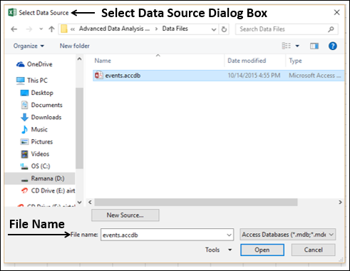 Select Access Database