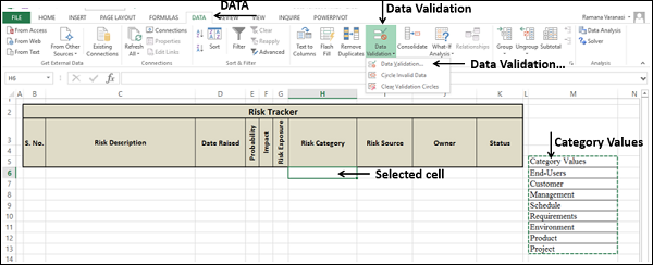 Select Data Validation