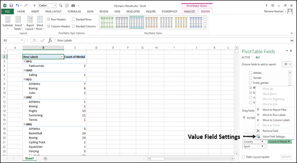 Creating an Implicit Calculated Field in Values Area