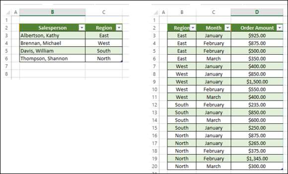 Adding Excel Tables