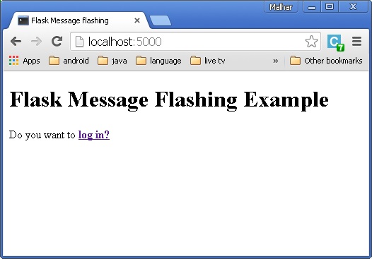 Flask Message Flashing Example