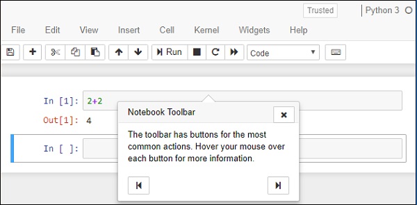 Jupyter Notebook ToolBar