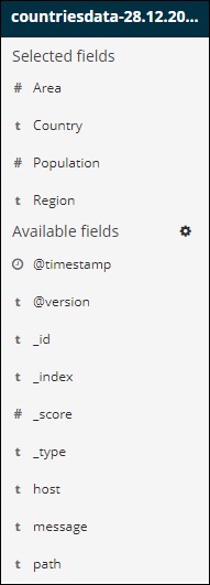 Selected Fields Displayed