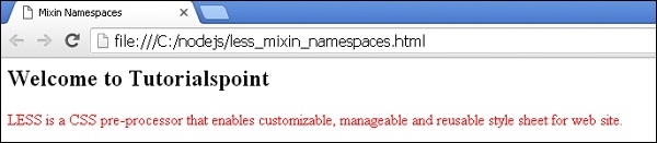LESS Mixin Namespaces
