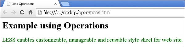 Less Operations