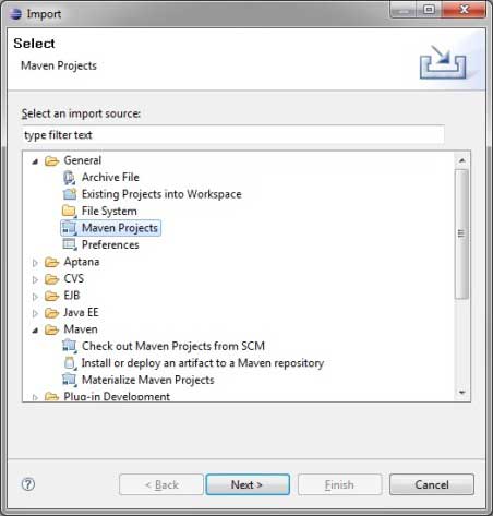Import a maven project in Eclipse.