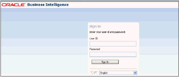 Sign in to OBIEE Step1