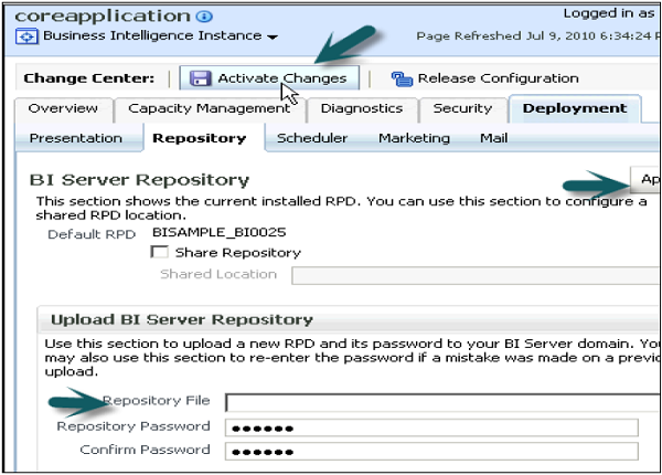 Upload BI Server Repository