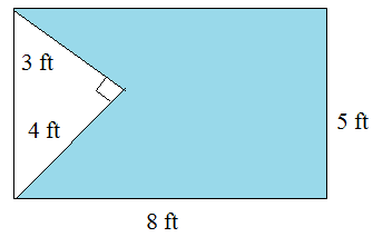 Area involving rectangles and triangles Example2