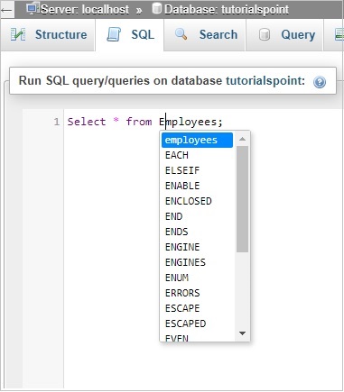 SQL Suggestions