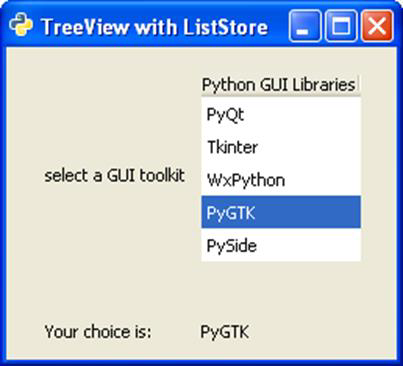 TreeView with ListStore
