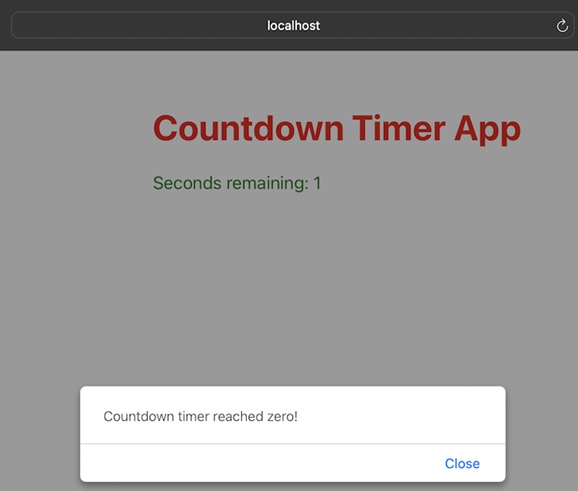 countdown timer reached