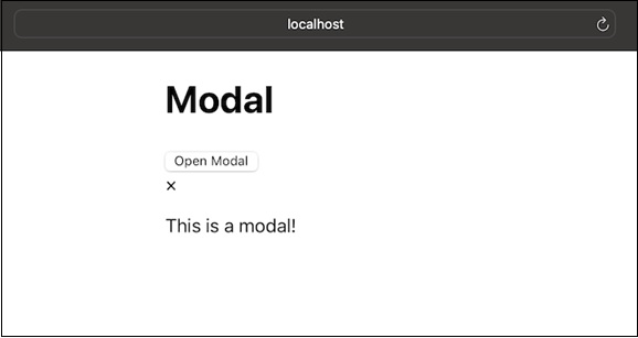 open modal