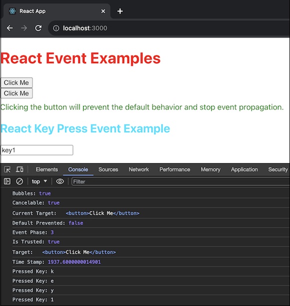 react event example