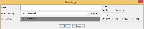 Create New Project Ex