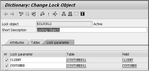 Lock Parameter Tab