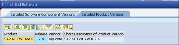SAP Software Version