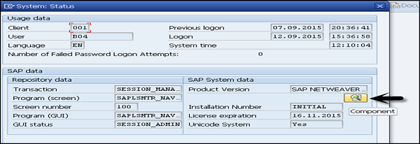 SAP System Status