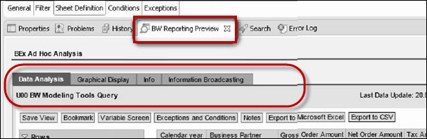 Preview BW Query