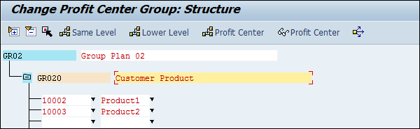 Assigning Profit Center Group
