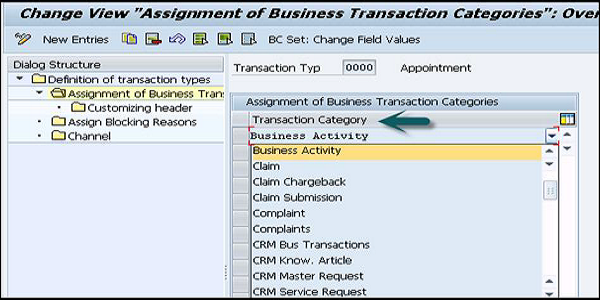 Business Transaction Type