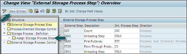 Assign Storage Process Step