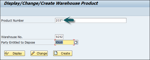 Create Warehouse Product