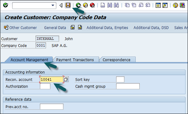 Company Code Data Recon Account