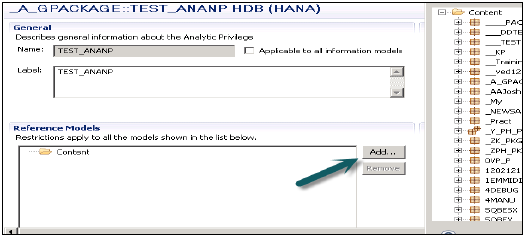 Adding Views to Analytic Privileges