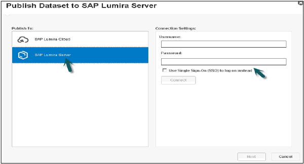 Publishing SAP Lumira Server Step2