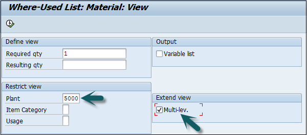 List Material View