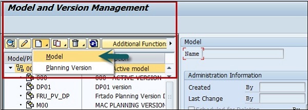 Create Model or Planning Version