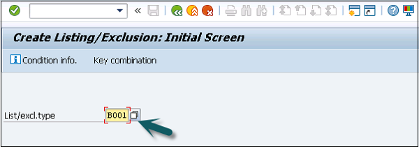 Listing Exclusion Initial Screen