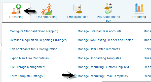 Manage Recruiting Email Templates