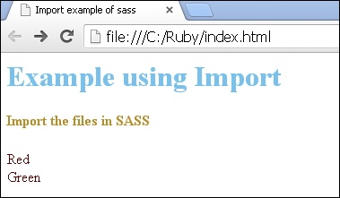 Sass rules and directives