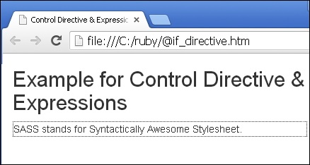 Sass Control Directives & Expressions