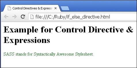 Sass Control Directives & Expressions